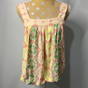 Anthropologie Marta Aztec Flowy Swing Blouse Top Tank  Sz S